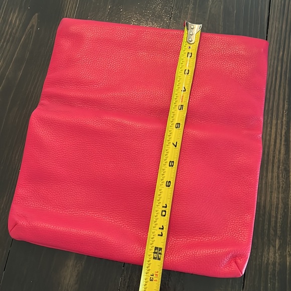 EUC Jennifer Haley Hot Pink Leather Fold Over Clutch - Picture 10 of 10